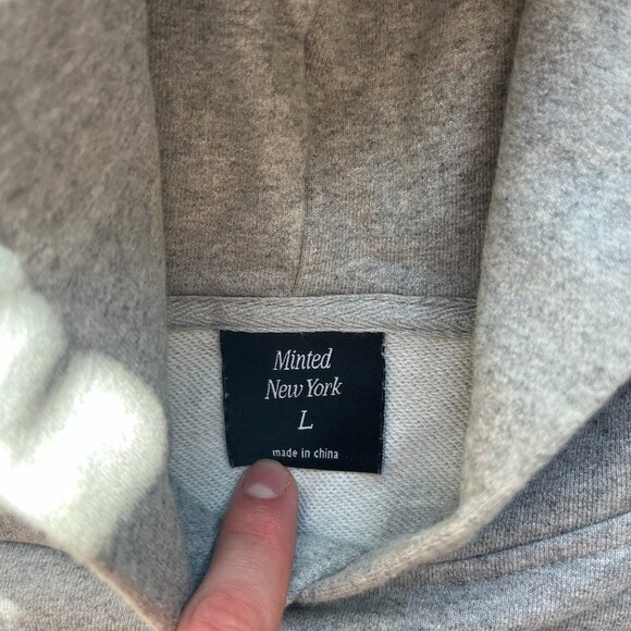 MINTED NEW YORK OG CAFE SCENE HOODIE HEATHER GRAY UNISEX L (FRENCH TERRY COTTON) - Picture 4 of 5